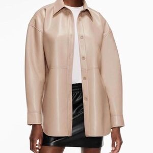 Aritzia Babaton Beige Pleather Jacket